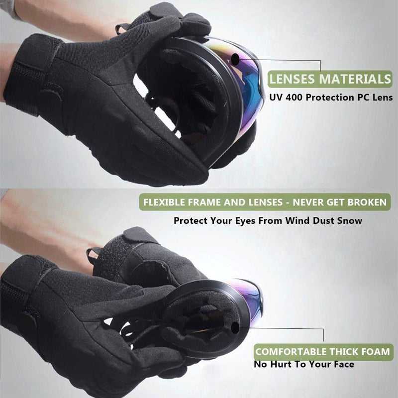 Peicees Pack of 4 Ski Goggles for Women Men Kids Snow Sports Motorcycle Snowboard Goggles - Image 5